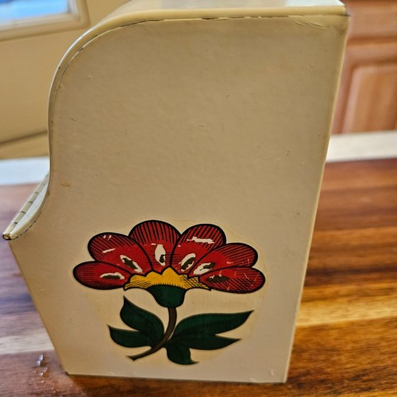 vintage metal recipe box countertop or wall mounted from 1950s - Picture 4 of 9